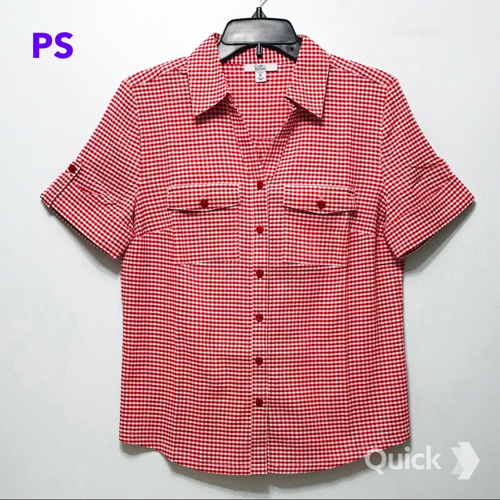 sz PS - New Croft & Barrow Plaid Button Down Top
